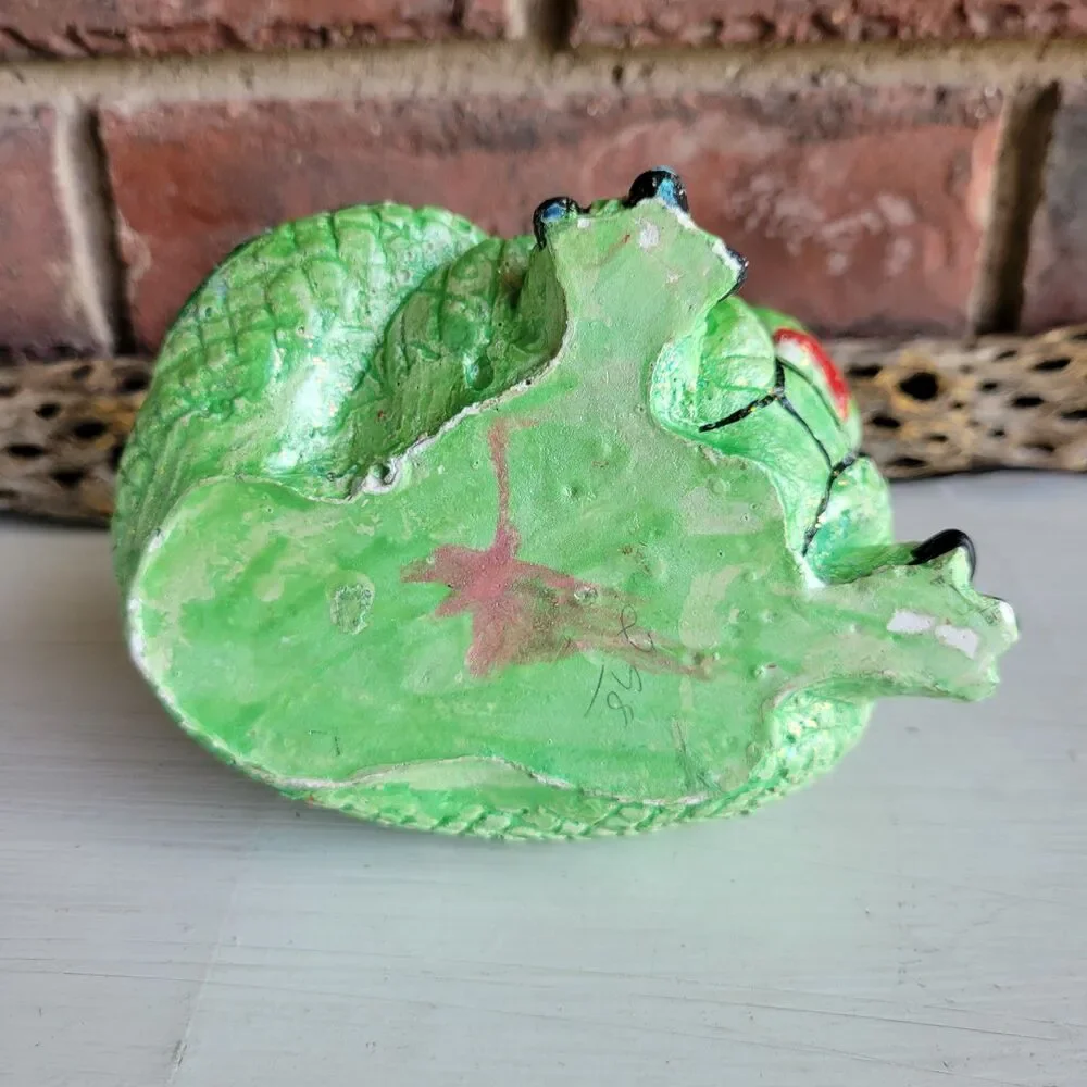 Unique Glitter Alligator Vintage Chalkware Figurine